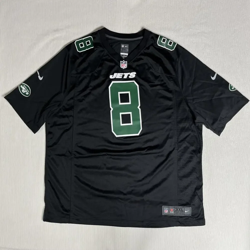 New York Jets Jersey Mens 3XL Black NFL Football Nike Aaron Rodgers 8 On Field
